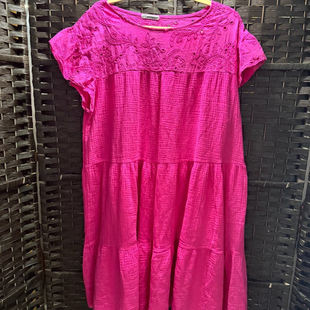 PINK Eyelet Lace Dress